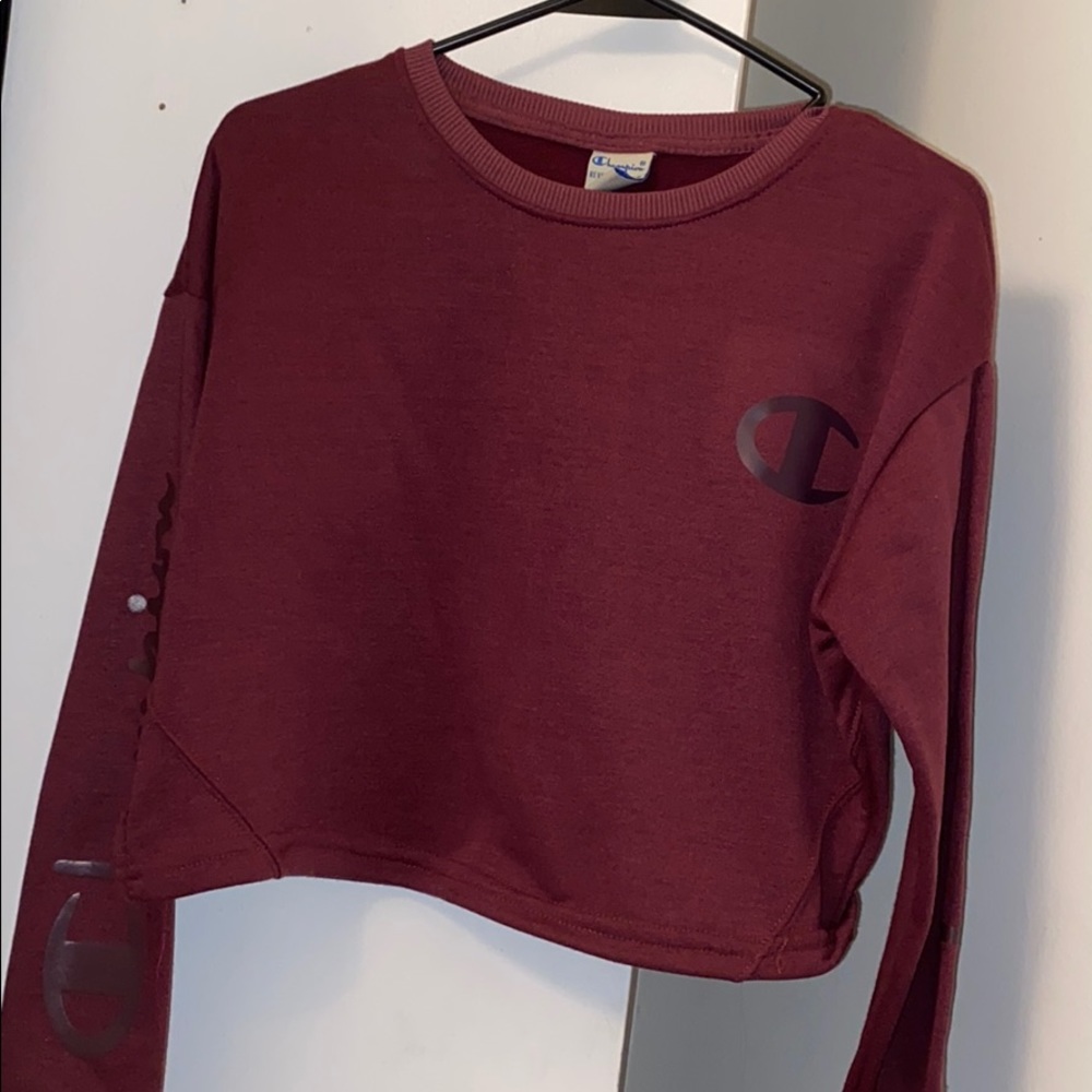 maroon long sleeve cropped